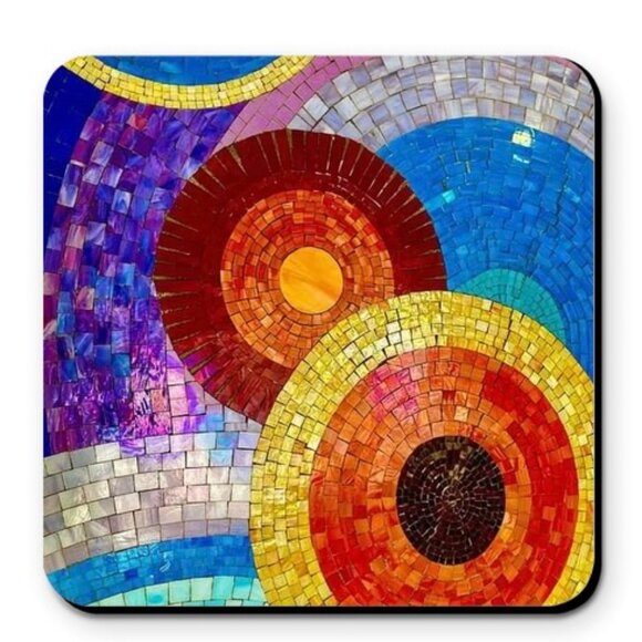 NWT Artisan Coaster Set - Colorful Mosaics (4) - Picture 4 of 5